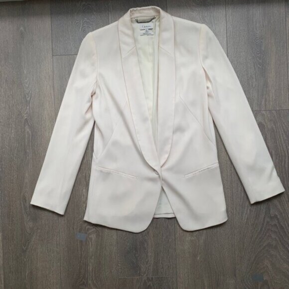 Aritzia Babaton Blazer Structured Jacket Single Button Shoulder pads Ivory 0 - Picture 6 of 16